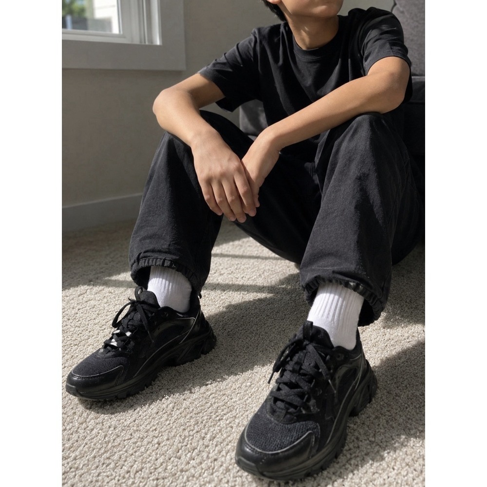 Nike Kids Youth Air Huarache Run SE (GS) Running Sneakers Shoes Black Size 6